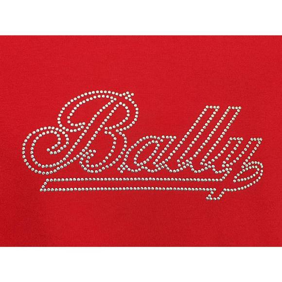 NEW BALLY women's studs graphic logo t-shirt in red